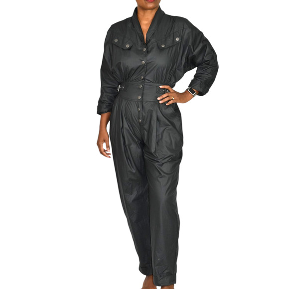 Rebecca Minkoff Jumpsuit Black Parachute Moto Biker Cotton Ripstop Flightsuit XS - Picture 10 of 16